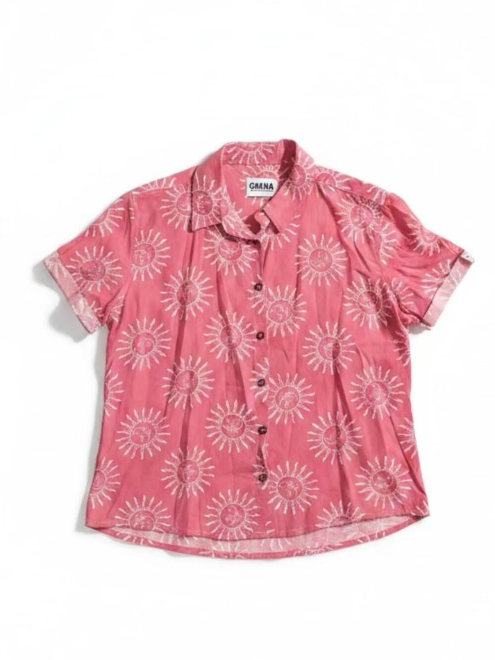 ☀️ Guana Handmade Costa Rica Celestial Sun Short-Sleeve Button-Up ☀️